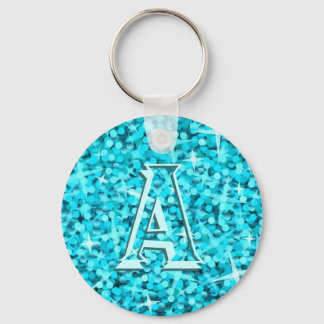 Glitz Blue 'monogram' keychain