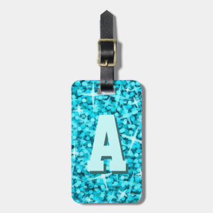 Glitz Blue monogram luggage tag 2 sides