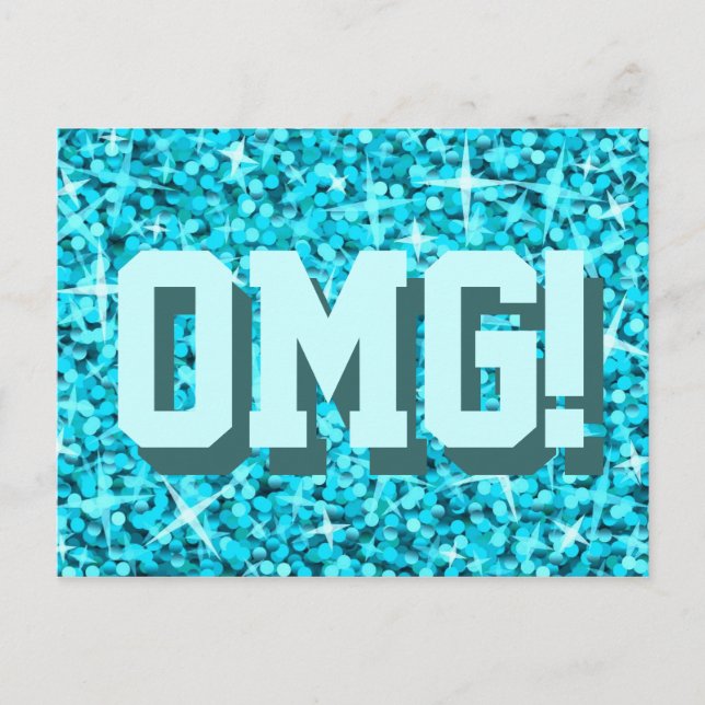 Glitz Blue 'OMG!' postcard (Front)