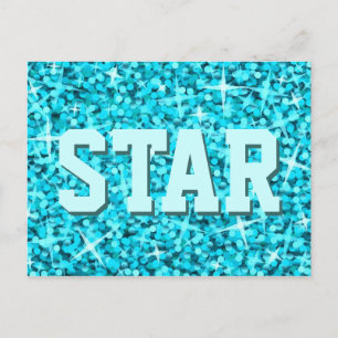 Glitz Blue 'STAR' postcard