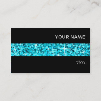 Glitz Blue stripe business card black