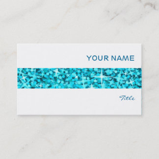 Glitz Blue stripe business card white
