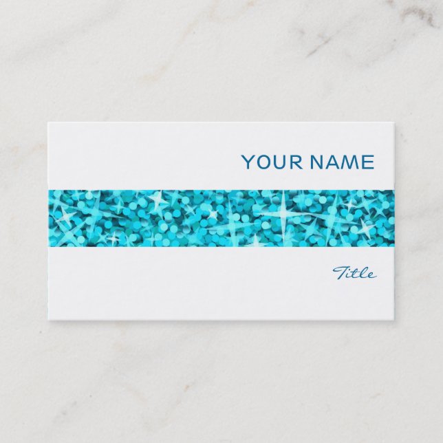 Glitz Blue stripe business card white (Front)