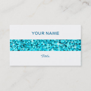 Glitz Blue stripe business card white back