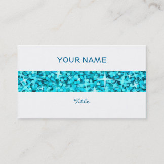 Glitz Blue stripe business card white back