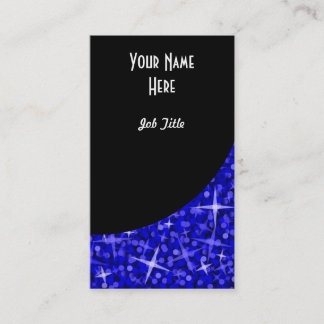 Glitz Dark Blue Black Curve business card portrait