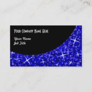 Glitz Dark Blue Black Curve business card template