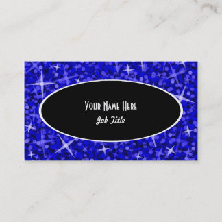 Glitz Dark Blue Black Oval business card template