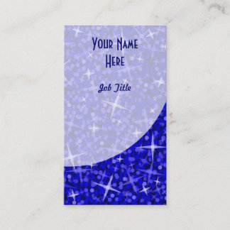 Glitz Dark Blue Curve business card portrait