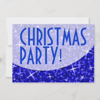 Glitz Dark Blue curve 'Christmas Party' Invitation