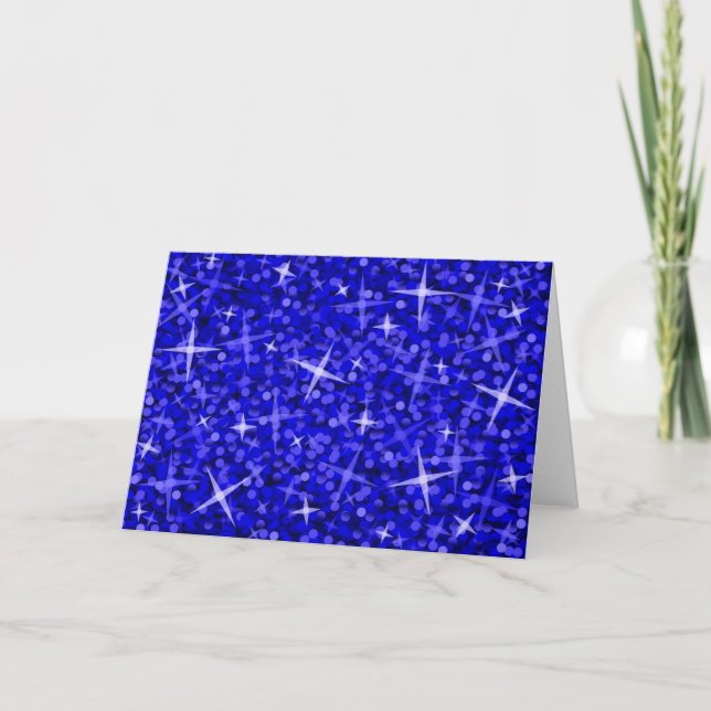 Glitz Dark Blue greetings card (Front)