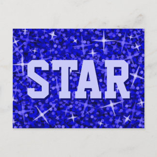 Glitz Dark Blue 'STAR' postcard