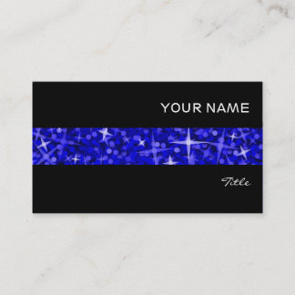 Glitz Dark Blue stripe business card black
