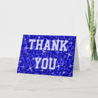 Glitz Dark Blue 'Thank You' greetings card