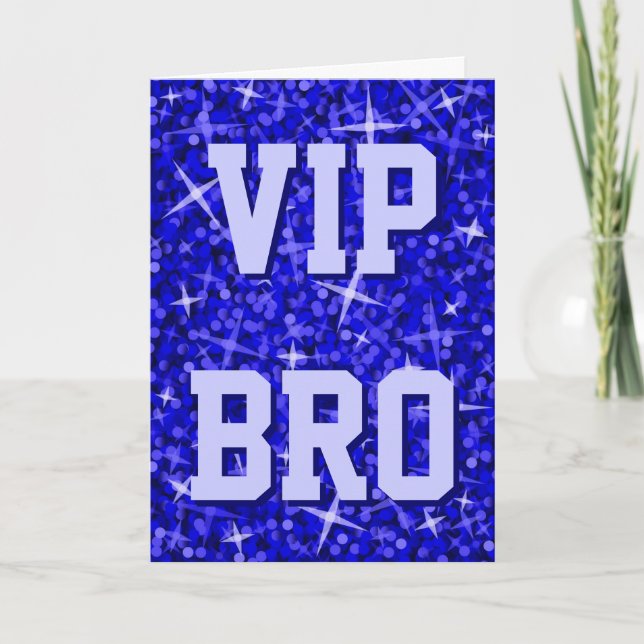 Glitz Dark Blue 'VIP BRO' 'Happy Birthday' card (Front)