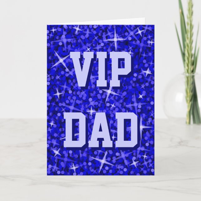 Glitz Dark Blue 'VIP DAD' 'Father's Day' card (Front)