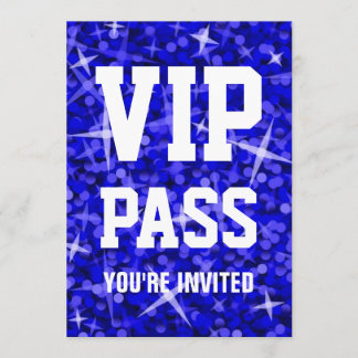 Glitz Dark Blue 'VIP PASS' invitation