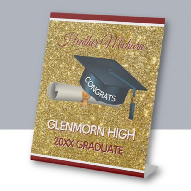 Glitz! Fun, Custom Graduation Party Pedestal Sign (Creator Uploaded)
