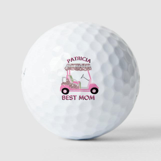Glitz Fun Glam Rose Gold Best Mum Cart    Golf Balls (Front)