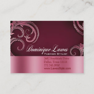"Glitz Glam" - Classy Chic Elegant Fashion Stylist Business Card