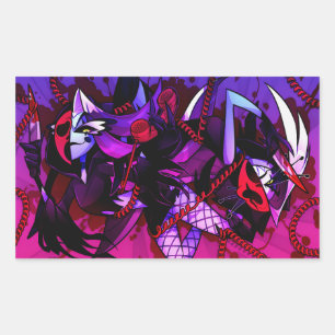 Glitz & Glam Halloween Slasher   Helluva Boss    Rectangular Sticker