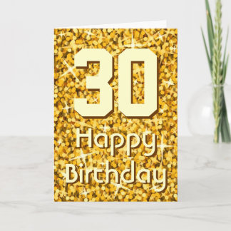 Glitz "Gold" 'Age' 'Happy Birthday' greetings card