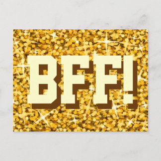 Glitz "Gold" 'BFF!' postcard