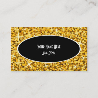 Glitz "Gold" Black Oval business card template