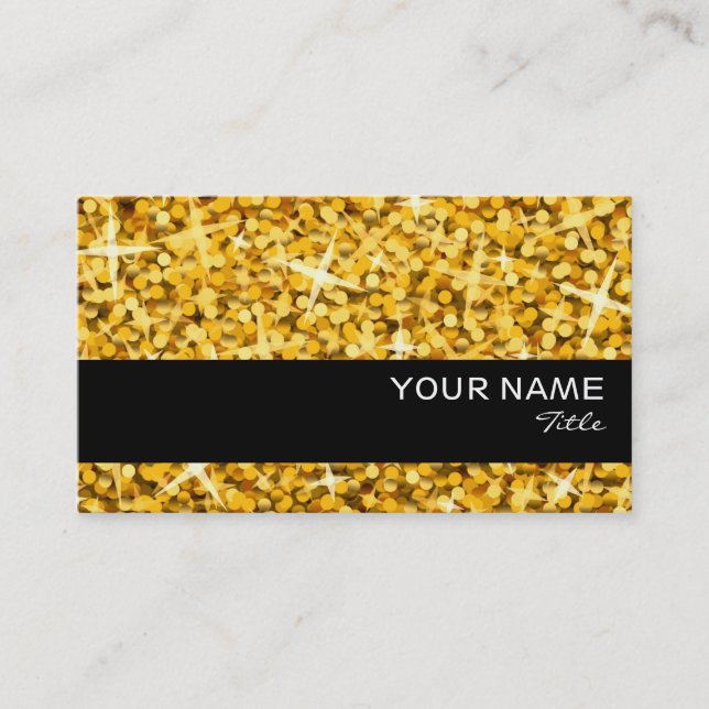Glitz "Gold" black stripe business card template (Front)