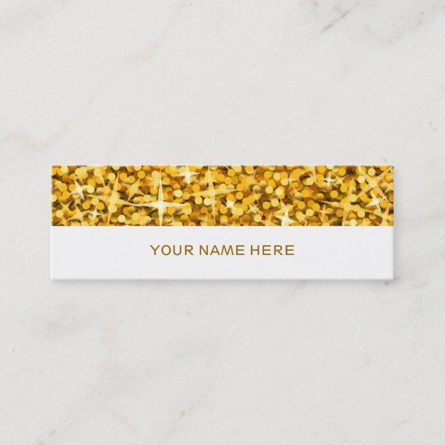 Glitz "Gold"  business card skinny white (Front)