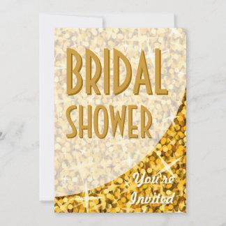 Glitz "Gold" curve 'Bridal Shower' invitation