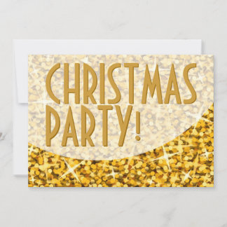 Glitz "Gold" curve 'Christmas Party' invitation