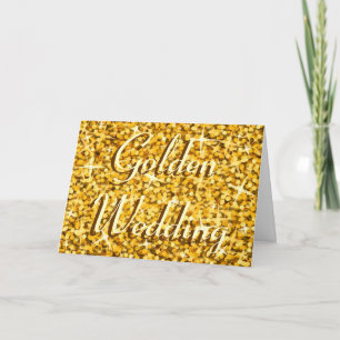 Glitz "Gold" 'Golden Wedding' 'Anniversary' card