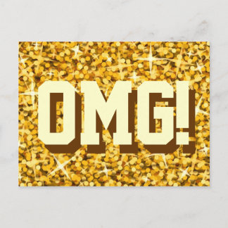 Glitz "Gold" 'OMG!' postcard
