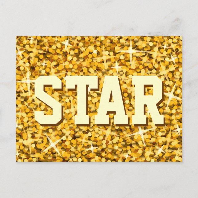 Glitz "Gold" 'STAR' postcard (Front)