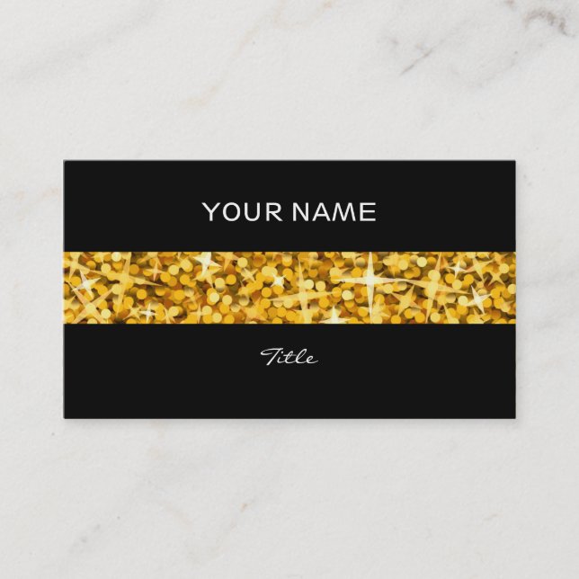 Glitz "Gold" stripe business card black back (Front)