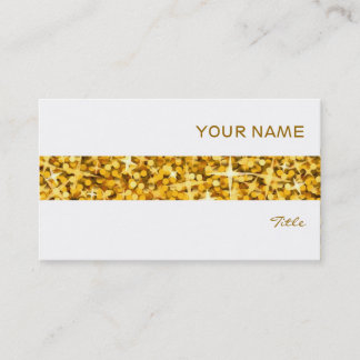 Glitz "Gold" stripe business card white