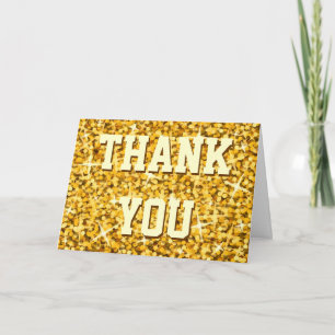 Glitz "Gold" 'Thank You' 'Your Text' card