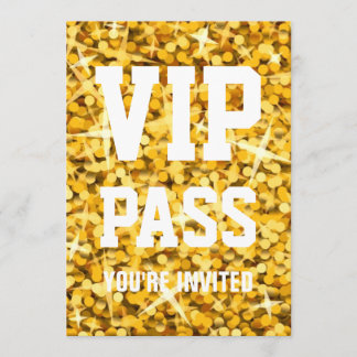 Glitz "Gold" 'VIP PASS' invitation