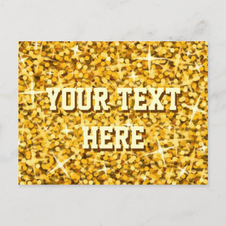 Glitz "Gold" 'Your Text' postcard