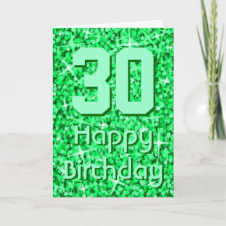 Glitz Green 'Age' 'Happy Birthday' greetings card