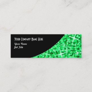 Glitz Green Black Curve business card skinny