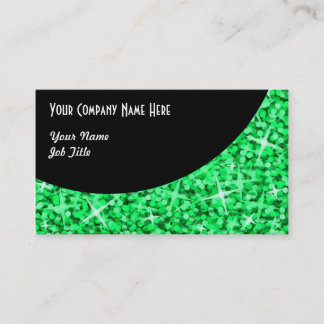 Glitz Green Black Curve business card template