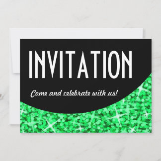 Glitz Green black curve 'Invitation' invitation