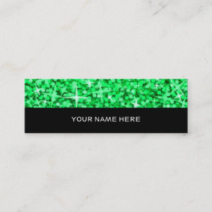 Glitz Green business card skinny black