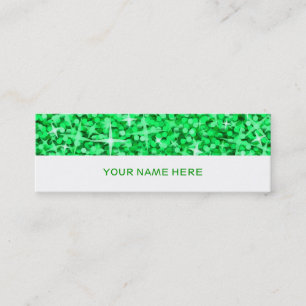 Glitz Green business card skinny white