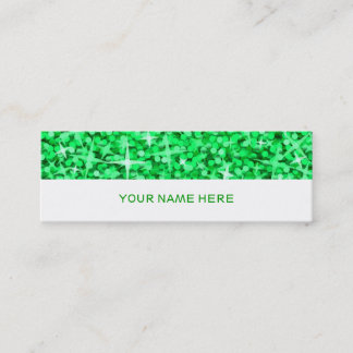 Glitz Green business card skinny white