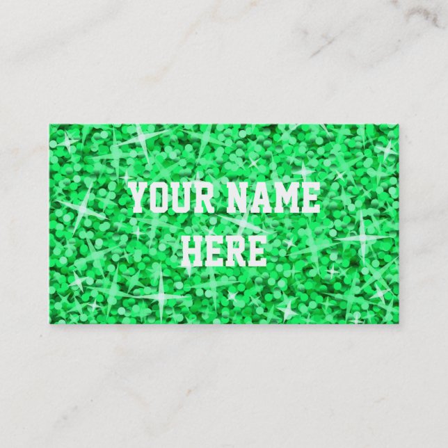 Glitz Green business card template (Front)