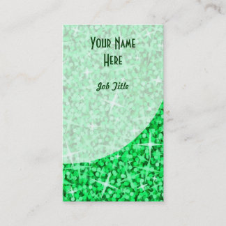 Glitz Green Curve business card portrait