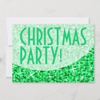 Glitz Green curve 'Christmas Party' invitation